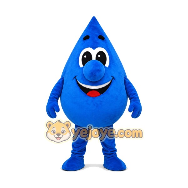 Blue Water Droplet Mascot Costume