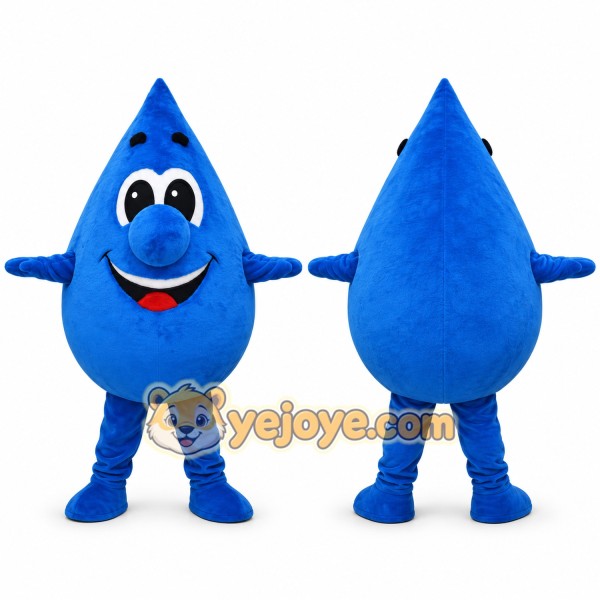 Blue Water Droplet Mascot Costume