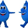 Blue Water Droplet Mascot Costume