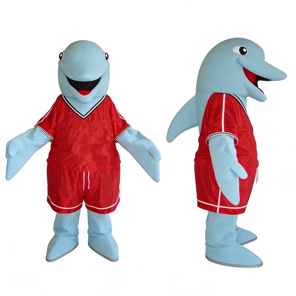 Blue Lightweight Dolphin Mascot Costume