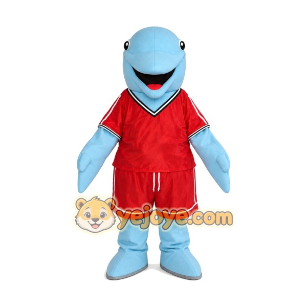 Blue Lightweight Dolphin Mascot Costume