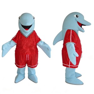 Blue Lightweight Dolphin Mascot Costume