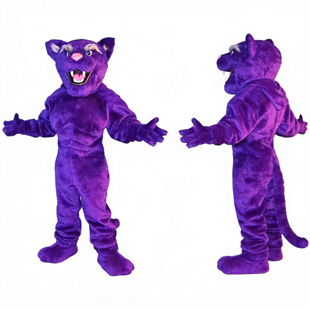 Purple Panther Mascot Costume
