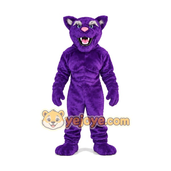 Purple Panther Mascot Costume