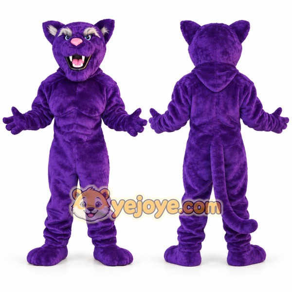 Purple Panther Mascot Costume