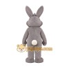 Happy Grey Rabbit Mascot Costume Happy Grey Rabbit Mascot Costume