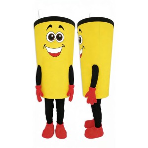 Happy Yellow Cup Mascot Costume