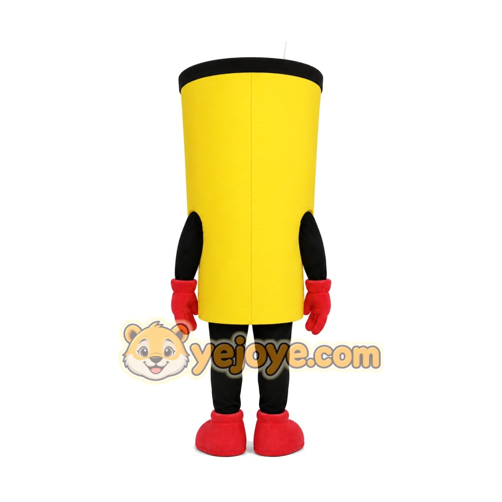 Happy Yellow Cup Mascot Costume