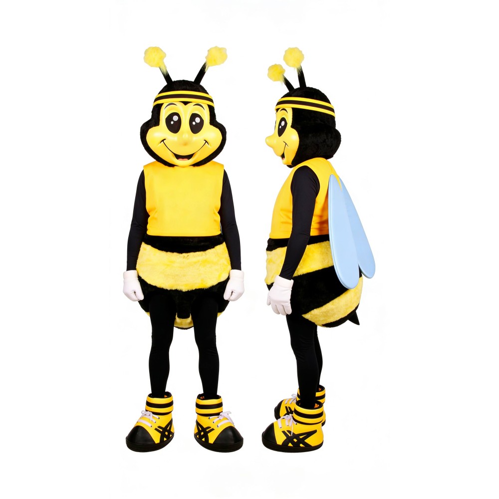 Happy Yellow Bee Mascot Costume