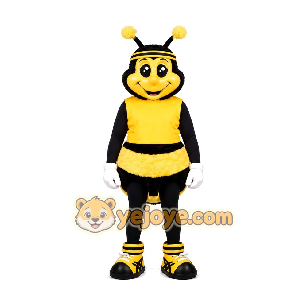 Happy Yellow Bee Mascot Costume