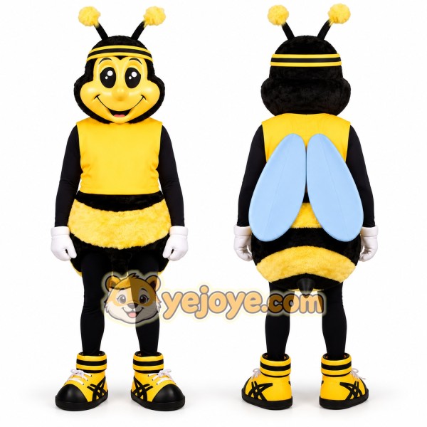 Happy Yellow Bee Mascot Costume