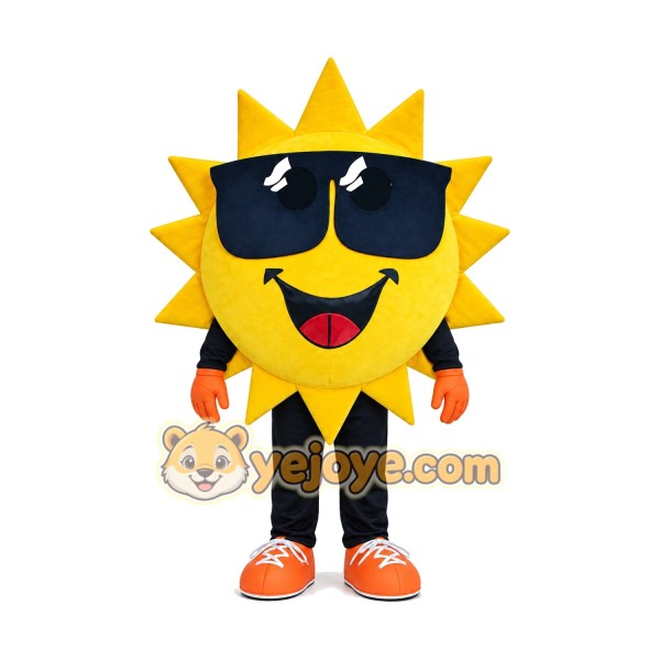 Sun Mascot Costume with Sunglasses