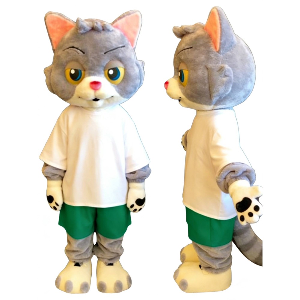 Grey Cat Mascot Costume