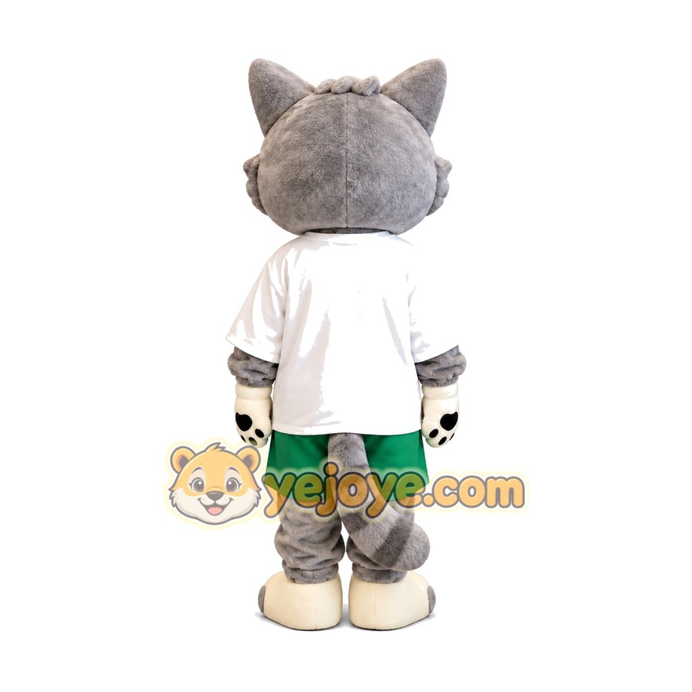 Grey Cat Mascot Costume Grey Cat Mascot Costume