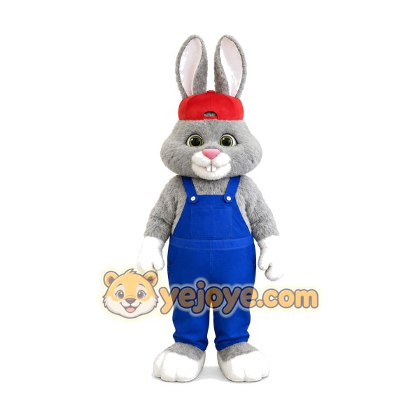 Happy Lightweight Grey Rabbit Mascot Costume Happy Lightweight Grey Rabbit Mascot Costume