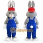 Happy Lightweight Grey Rabbit Mascot Costume