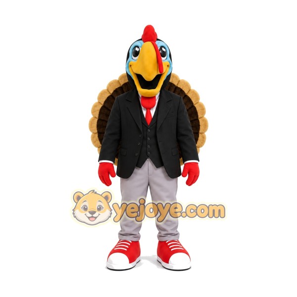 Happy Turkey Mascot Costume Happy Turkey Mascot Costume