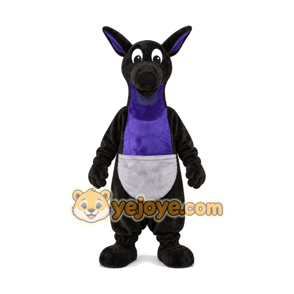 Black Kangaroo Mascot Costume Black Kangaroo Mascot Costume