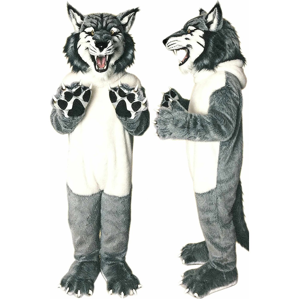 Realistic Wolf Mascot Costume