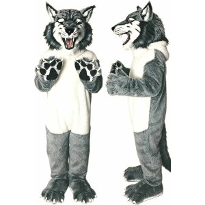 Realistic Wolf Mascot Costume