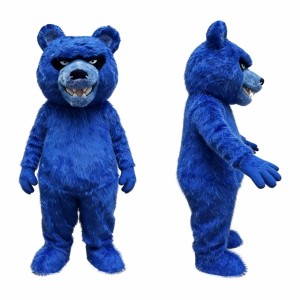 Fierce Blue Bear Mascot Costume