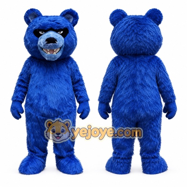 Fierce Blue Bear Mascot Costume