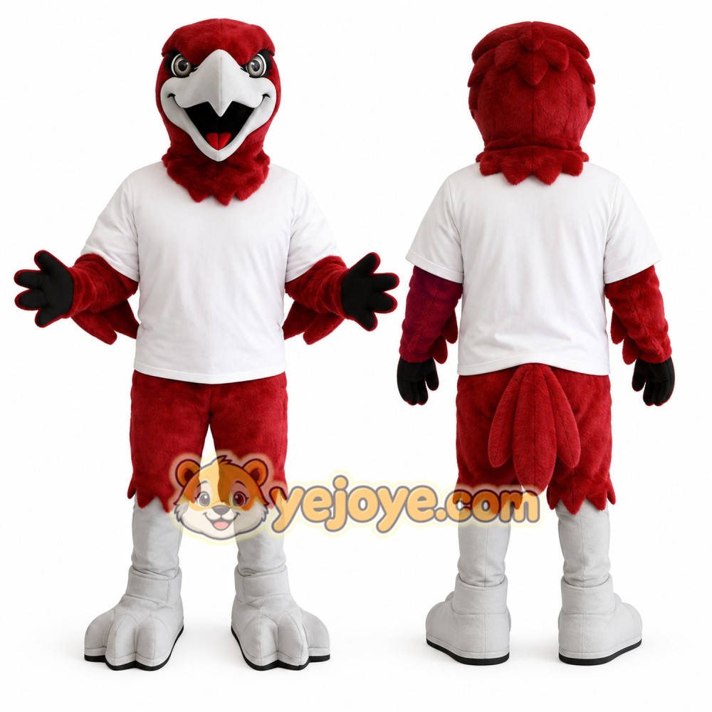 Red Falcon Hawk Mascot Costume