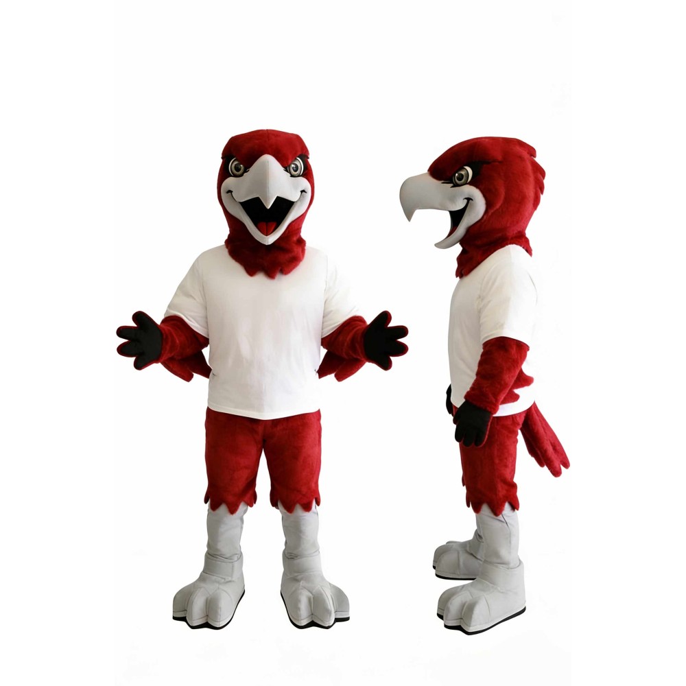 Red Falcon Hawk Mascot Costume