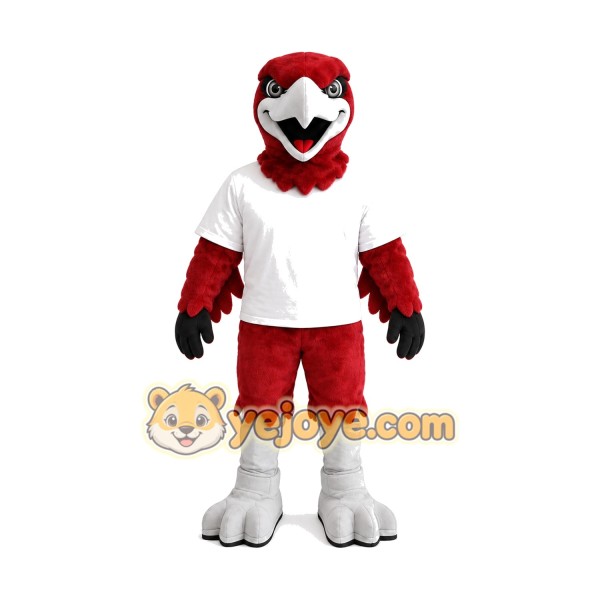 Red Falcon Hawk Mascot Costume