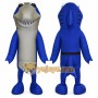 Happy Blue Shark Mascot Costume
