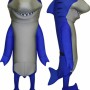 Happy Blue Shark Mascot Costume
