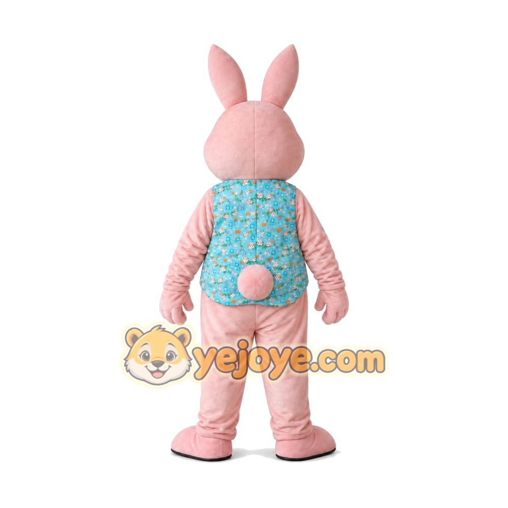 Happy Pink Rabbit Mascot Costume Happy Pink Rabbit Mascot Costume