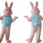Happy Pink Rabbit Mascot Costume