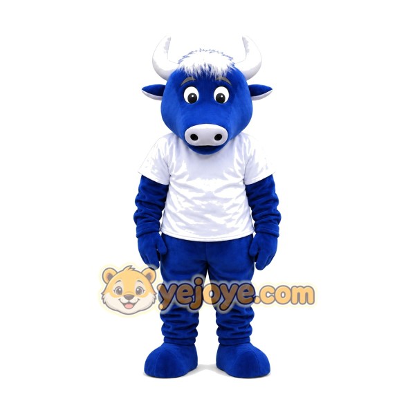 Cute Blue Bull Mascot Costume Cute Blue Bull Mascot Costume