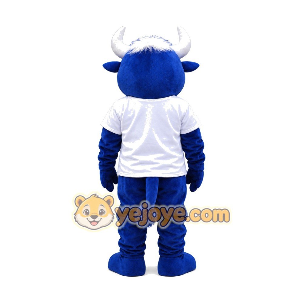 Cute Blue Bull Mascot Costume