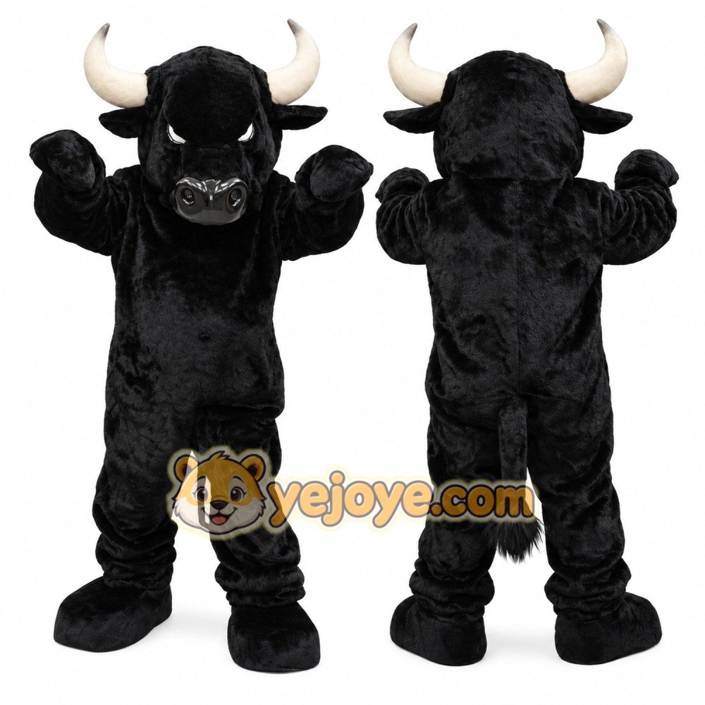 Fierce Black Buffalo Mascot Costume