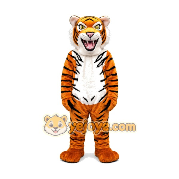 Realistic Happy Tiger Mascot Costume Realistic Happy Tiger Mascot Costume