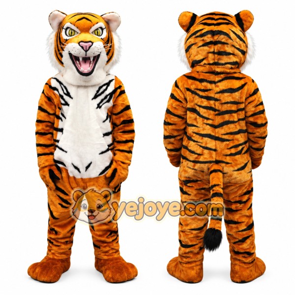 Realistic Happy Tiger Mascot Costume