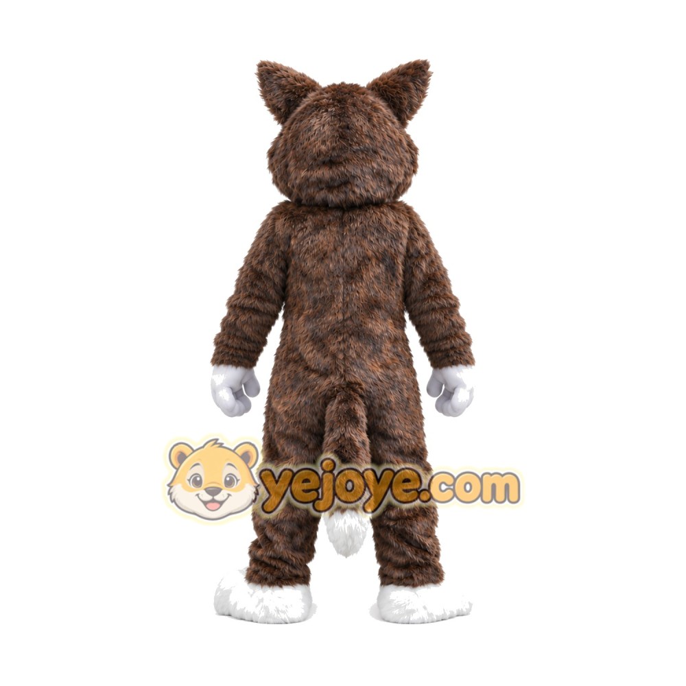Realistic Happy Wolf Mascot Costume Realistic Happy Wolf Mascot Costume