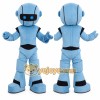 Happy Blue Robot Mascot Costume Happy Blue Robot Mascot Costume