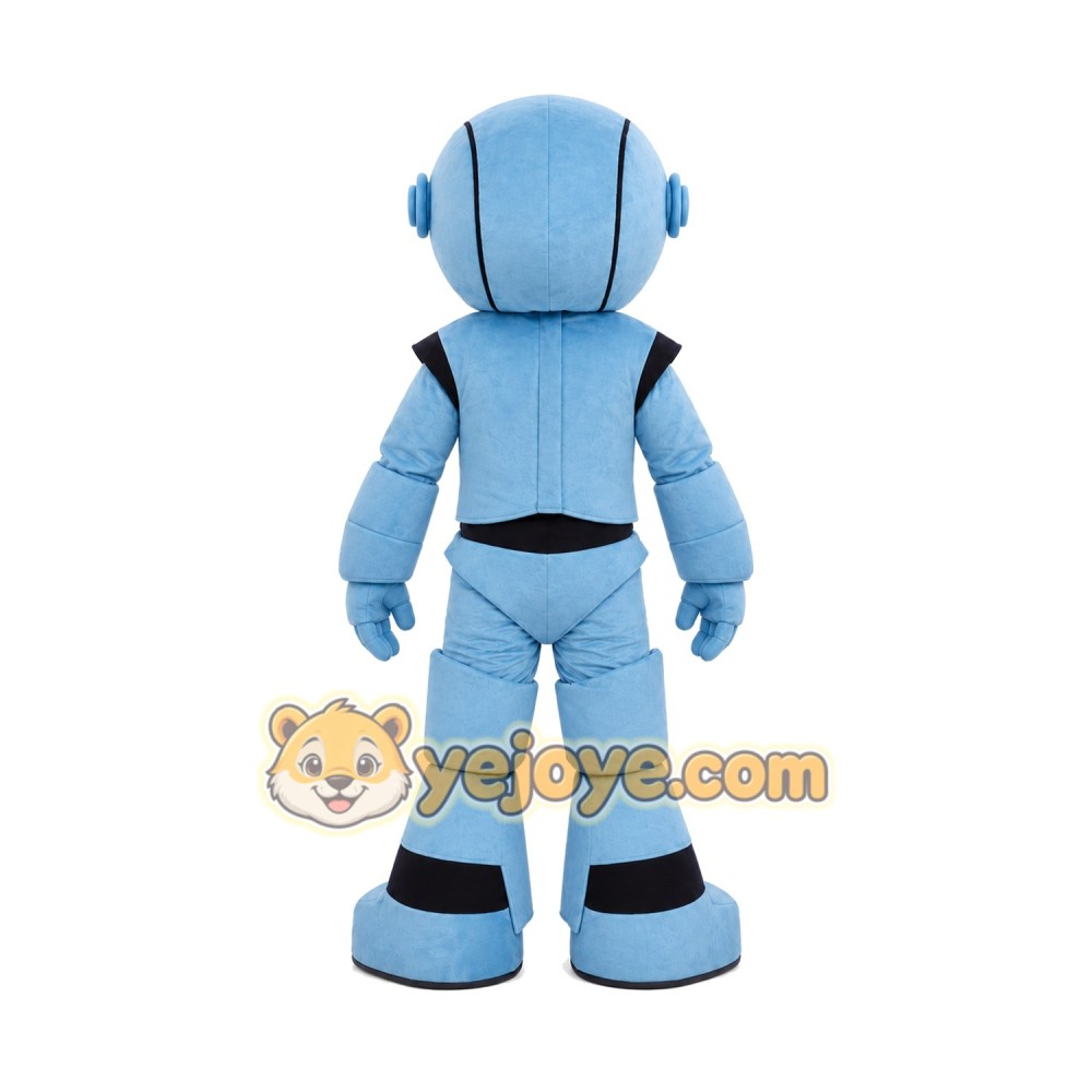 Happy Blue Robot Mascot Costume Happy Blue Robot Mascot Costume
