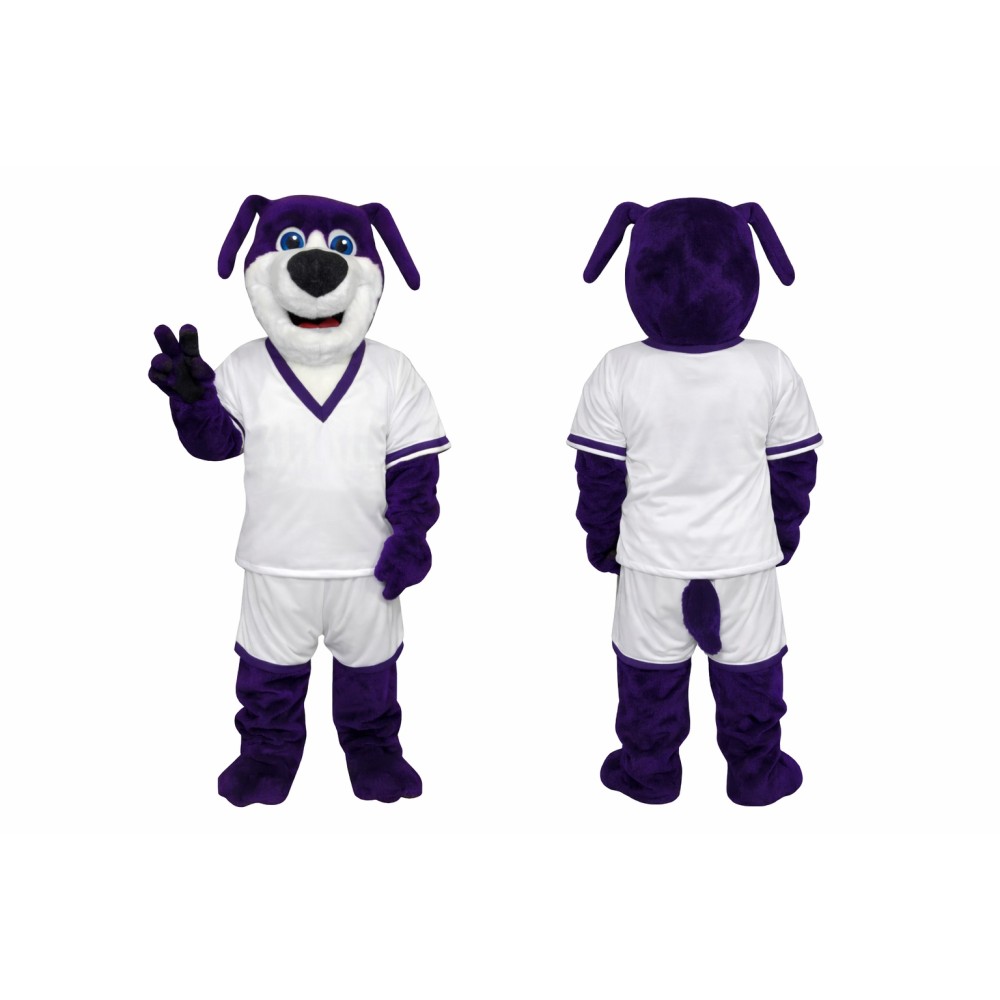 Purple White Dog Mascot Costume