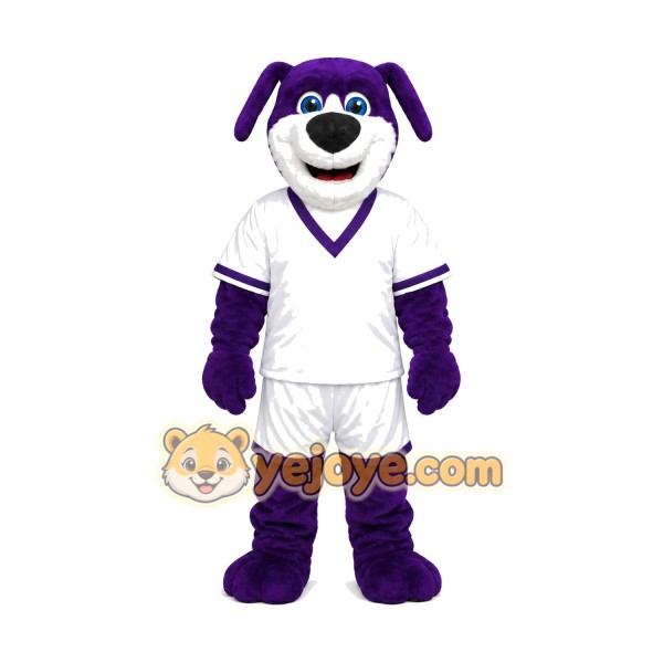 Purple White Dog Mascot Costume