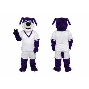 Purple White Dog Mascot Costume