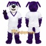 Purple White Dog Mascot Costume