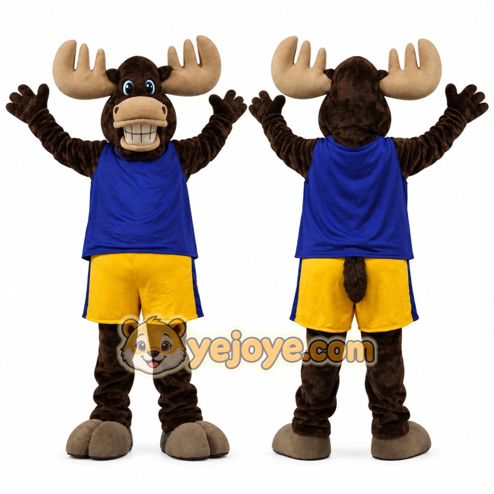 Happy Moose Mascot Costume