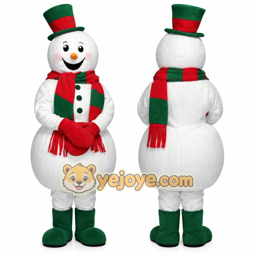 Realistic Snowman Mascot Costume