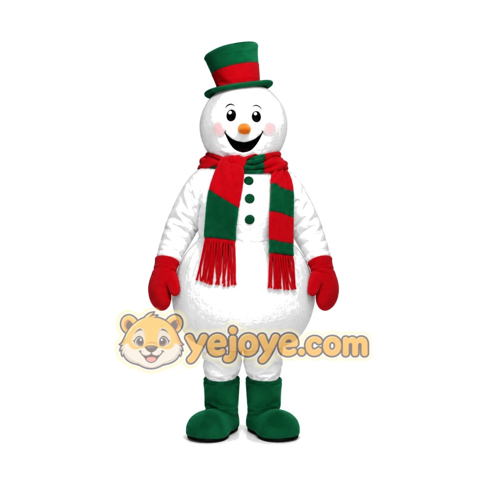 Realistic Snowman Mascot Costume