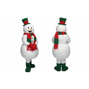 Realistic Snowman Mascot Costume