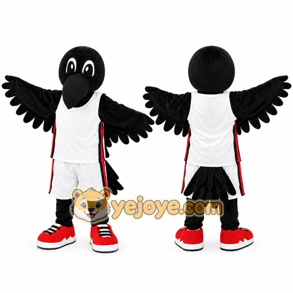 Realistic Raven Mascot Costume Realistic Raven Mascot Costume